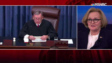 McCaskill reacts to impeachment trial mention