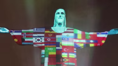 Rio's Christ the Redeemer statue illuminated to show countries afflicted by COVID-19