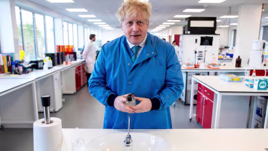 PM Boris Johnson follows coronavirus advice as he washes his hands