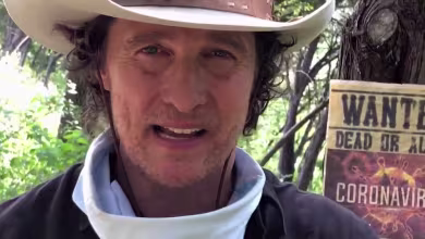 Matthew McConaughey shows how to make a face mask using a coffee filter