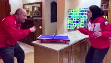 Table tennis-playing family finds creative way to beat COVID-19 quarantine