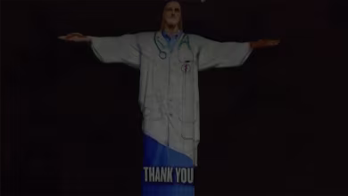 Christ the Redeemer statue lit up in tribute to health care workers battling coronavirus