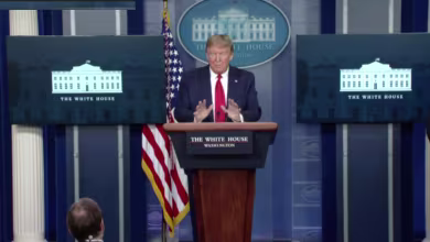 Trump uses coronavirus briefing to play 'propaganda' video defending response time