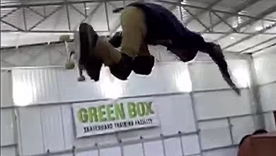 Skateboarder uses school's COVID-19 lockdown to pull off 1080-degree turn