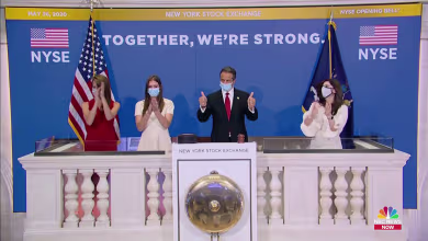 Gov. Cuomo rings bell as NYSE floor reopens with new restrictions