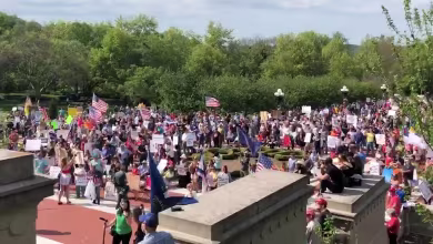 Protesters gather in Kentucky to demonstrate against stay-at-home order