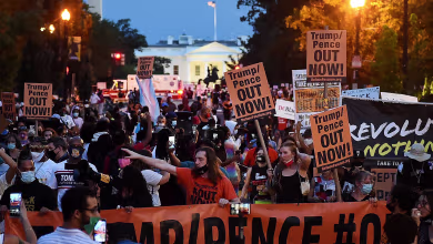 Watch D.C. protesters march in Black Lives Matter Plaza on final night of RNC