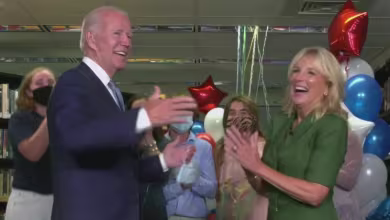 Watch Joe Biden celebrate Democratic presidential nomination at DNC