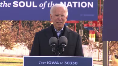 At Iowa drive-in rally, Biden says Trump ‘has given up’ on coronavirus fight