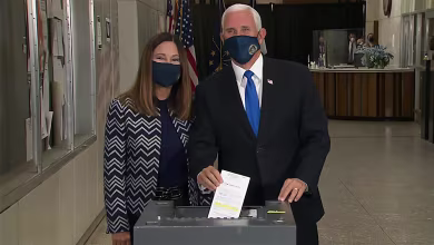Watch: Vice President Pence, Karen Pence vote early in Indianapolis