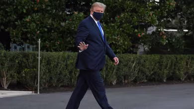 Watch: Trump boards Marine One, flies to Walter Reed for observation