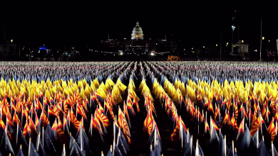 National Mall's 'Field of Flags' illuminated ahead of Joe Biden's inauguration