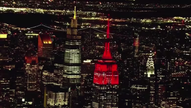 Covid victims honored by Empire State Building 'heartbeat'