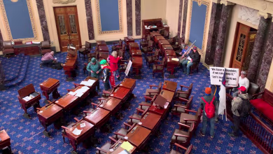 Watch unattended protesters inside Capitol building, Senate chamber