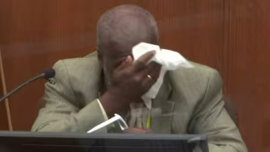 Witness breaks down on stand as video shows George Floyd say 'I can't breathe'