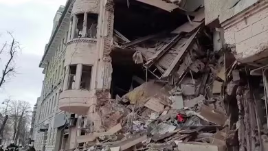 Kharkiv residential building destroyed in airstrike, Ukrainian emergency services say