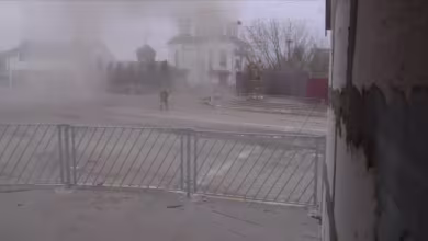 Watch: Dramatic video captures Russian mortar blast in Ukraine