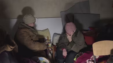 Civilians shelter in a basement amid Russian bombardment in Rubizhne