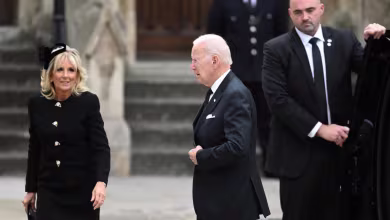 President Biden arrives at Westminster Abbey for state funeral of Queen Elizabeth II