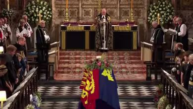 Queen Elizabeth II’s casket lowered into St. George’s Chapel royal vault