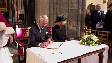 King Charles III signs with his own pen after viral leaky ink moment