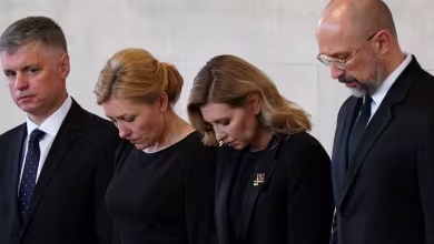 Ukraine’s first lady pays royal respects at Westminster Hall