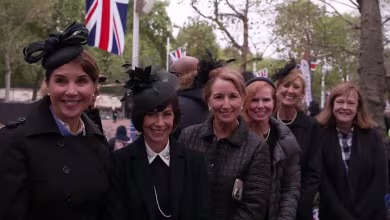 Mourners from Houston wait to watch Queen Elizabeth II's funeral