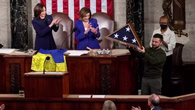 Zelenskyy presents Ukrainian flag to Congress, says it's the 'symbol of the victory of this war'