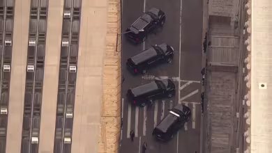 Trump leaves courthouse after pleading not guilty to felony charges