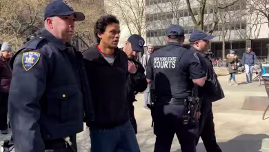 Watch: Police arrest man near courthouse where Trump will be arraigned