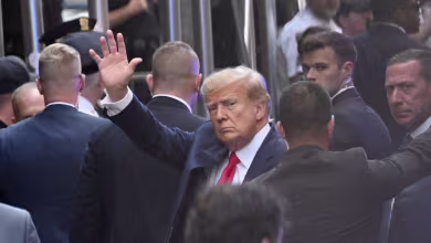 Trump arrives at courthouse for processing ahead of arraignment
