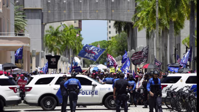 Trump booked and processed at Miami federal court