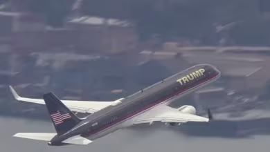 Trump departs Newark Airport for arraignment in D.C.