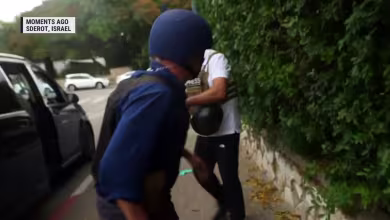 NBC News team takes cover from mortar fire