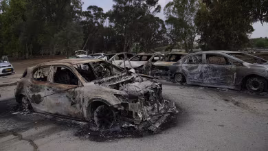 Video shows destroyed vehicles after Israel music festival attack