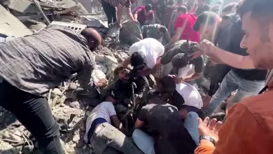 Video shows frantic rescue efforts after Israeli airstrike in Gaza