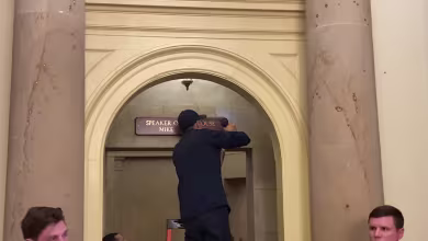 Watch: New sign for Speaker Johnson installed on Capitol Hill