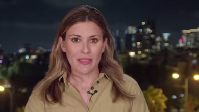 NBC News crew takes cover during air raid sirens in Tel Aviv