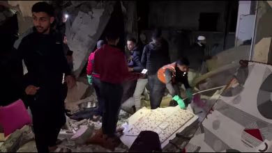 Video shows Palestinians searching for survivors after deadly Israeli airstrike