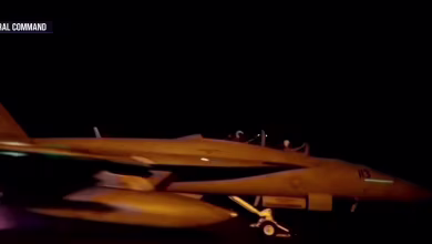Video shows American fighter jets launching from Red Sea on Saturday night