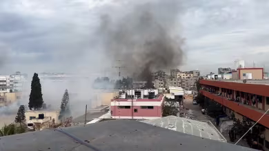 Video shows Khan Younis hospital compound coming under fire