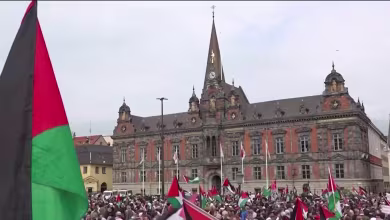 Thousands protest against Israel's inclusion in Eurovision contest ahead of final