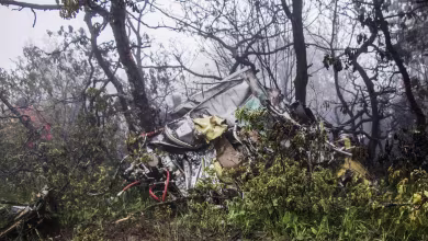 Video appears to show helicopter crash site