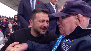 Zelenskyy shares emotional moment with U.S. veteran in Normandy