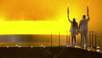 Olympic cauldron lit by flame for Paris Games