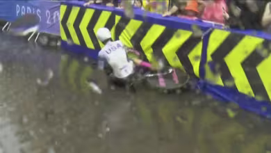 U.S. road cyclist Chloe Dygert falls during race