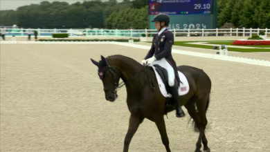 Liz Halliday-Sharp leads the way for the U.S. eventing team