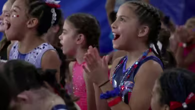 Young gymnasts watch Biles win gold at her gym in Texas