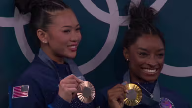 Simone Biles and Suni Lee celebrate gold and bronze in individual all-around