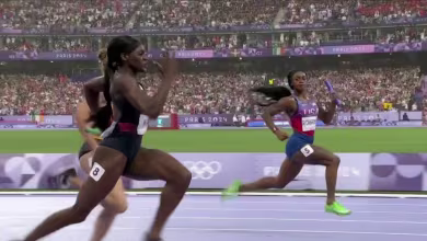 U.S. women win gold in 4x100 meter relay but men fall short